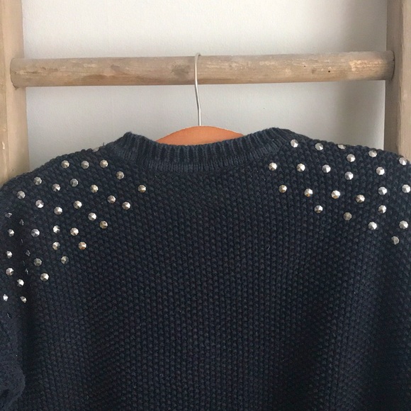 Black Knit Studded Sweater - Picture 4 of 4